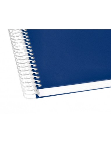 Cuaderno espiral liderpapel a5 micro crafty tapa forrada 120h 90gr cuadro 5mm 5 bandas 6 taladros color azul