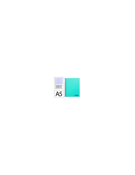 Cuaderno espiral liderpapel a5 micro wonder tapa plastico 120h 90gr cuadro 5mm 5 bandas 6 taladro color verde turquesa Cuaderno espiral liderpapel a5 micro wonder tapa plastico 120h 90gr cuadro 5mm 5 bandas 6 taladro color verde turquesa