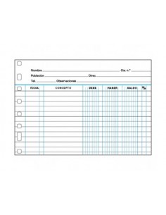 Recambio multifin 3003 cuarto apaisado cuentas corrientes 50 hojas 8 taladros 215x155 mm
