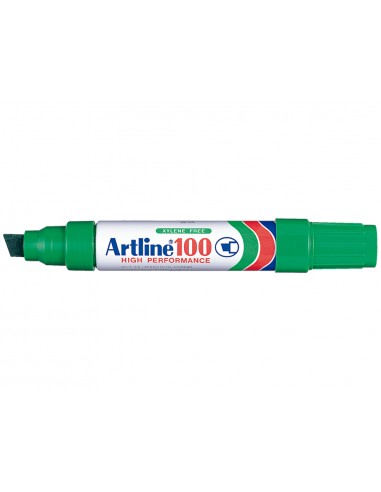 Rotulador artline marcador permanente 100 verde punta biselada