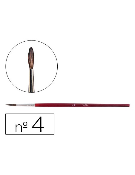 Pinceles acuarela liderpapel nº 4 virola cromada pelo engomado