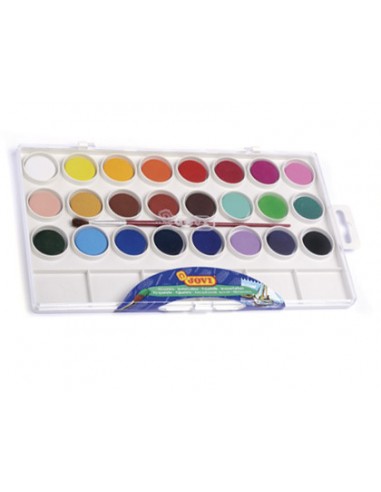 Acuarela jovi 24 colores con pincel estuche de plastico