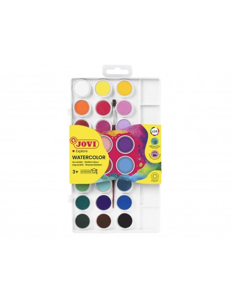 Acuarela jovi 24 colores con pincel estuche de plastico Acuarela jovi 24 colores con pincel estuche de plastico