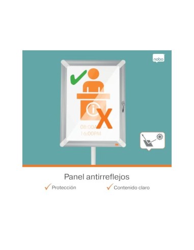 Atril de suelo nobo premium plus din a3 con marco y cerradura premium plus