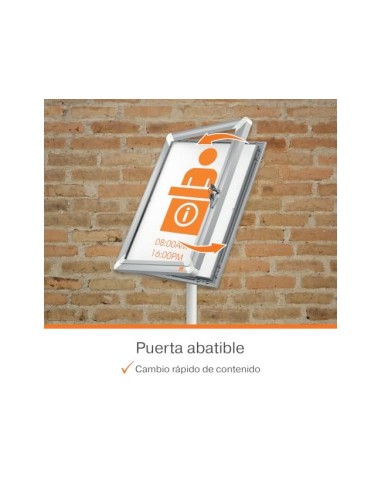 Atril de suelo nobo premium plus din a3 con marco y cerradura premium plus