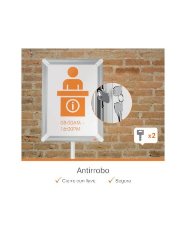Atril de suelo nobo premium plus din a3 con marco y cerradura premium plus