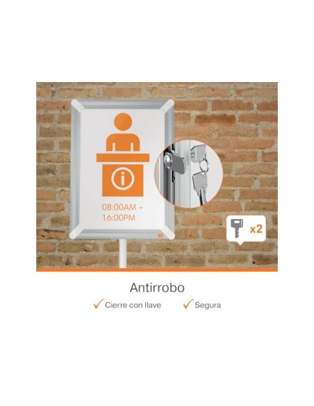 Atril de suelo nobo premium plus din a3 con marco y cerradura premium plus Atril de suelo nobo premium plus din a3 con marco y cerradura premium plus