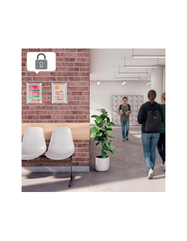 Marco porta anuncios nobo premium plus din a4 con cerradura premium plus