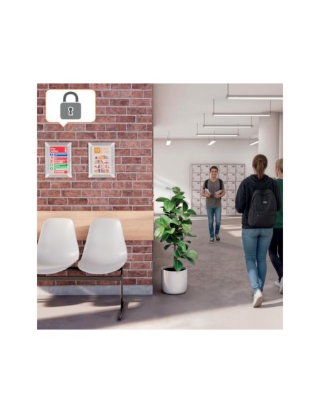 Marco porta anuncios nobo premium plus din a4 con cerradura premium plus