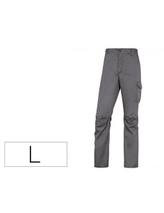 Pantalon de trabajo deltaplus cintura elastica 5 bolsillos color gris / negro talla l