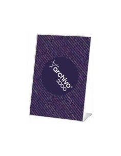 Expositor sobremesa archivo 2000 con forma l poliestireno transparente din a5 vertical 55x210x150 mm