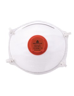 Mascarilla deltaplus de proteccion uso unico con valvula lamina nasal ajustableclase ffp3 caja de 10 unidades
