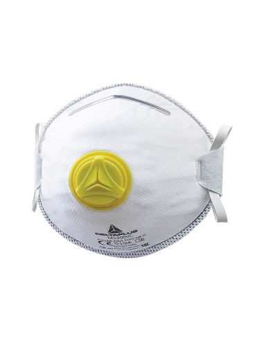 Mascarilla deltaplus de proteccion uso unico con valvula lamina nasal ajustableclase ffp2 caja de 10 unidades