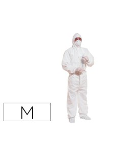 Traje de seguridad deltaplus polipropileno con capucha de un solo uso color blanco talla m