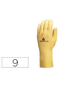 Guantes deltaplus de latex natural especial para trabajosde limpieza en general antialergicos talla 9