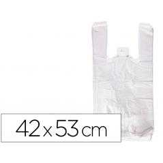 Bolsa camiseta reciclada 70% blanca 50 mc 42x53 cm apta legislacion de bolsas 2021