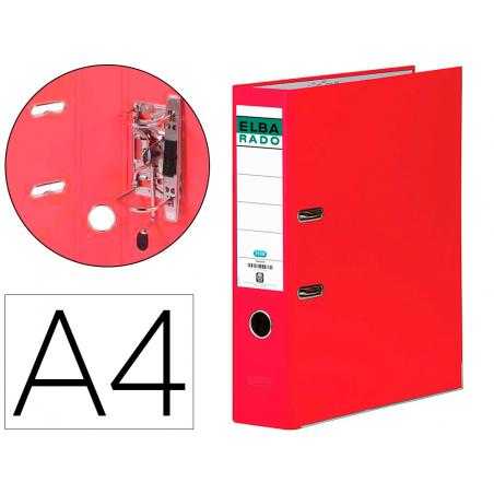 Archivador de palanca elba chic carton forrado pvc con rado din a4 lomo de 80 mm rojo