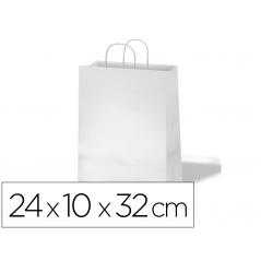 Bolsa kraft basika celulosa blanco 90 gr asa retorcida tamaño /'s/' 240x100x320 mm