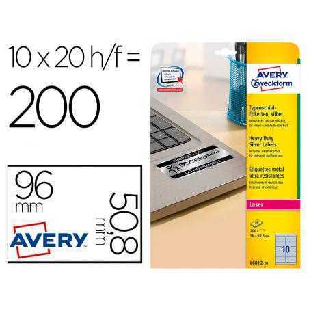 Etiqueta adhesiva avery tico papel satinado oro / plata láser medidas surtidas pack de 626 etiquetas