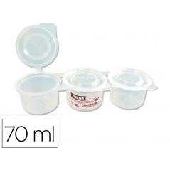 Vaso para mezcla pinturas milan triple con tapa 70 ml