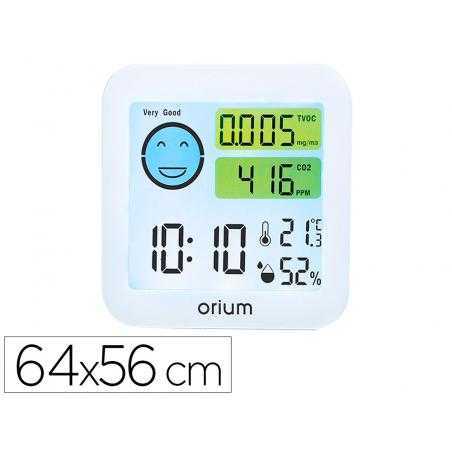 Medidor de aire orium quaelis 20 medidor de co2 y cov superficie 30 m2 pantalla lcd color blanco 8x2,5 x 8 cms