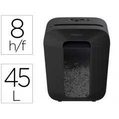 Destructora de documentos fellowes lx-45 capacidad de corte 8 hojas p4 destruye grapas clips y tarjetas