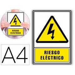 Pictograma archivo 2000 riesgo electrico pvc amarillo luminiscente 210x297 mm