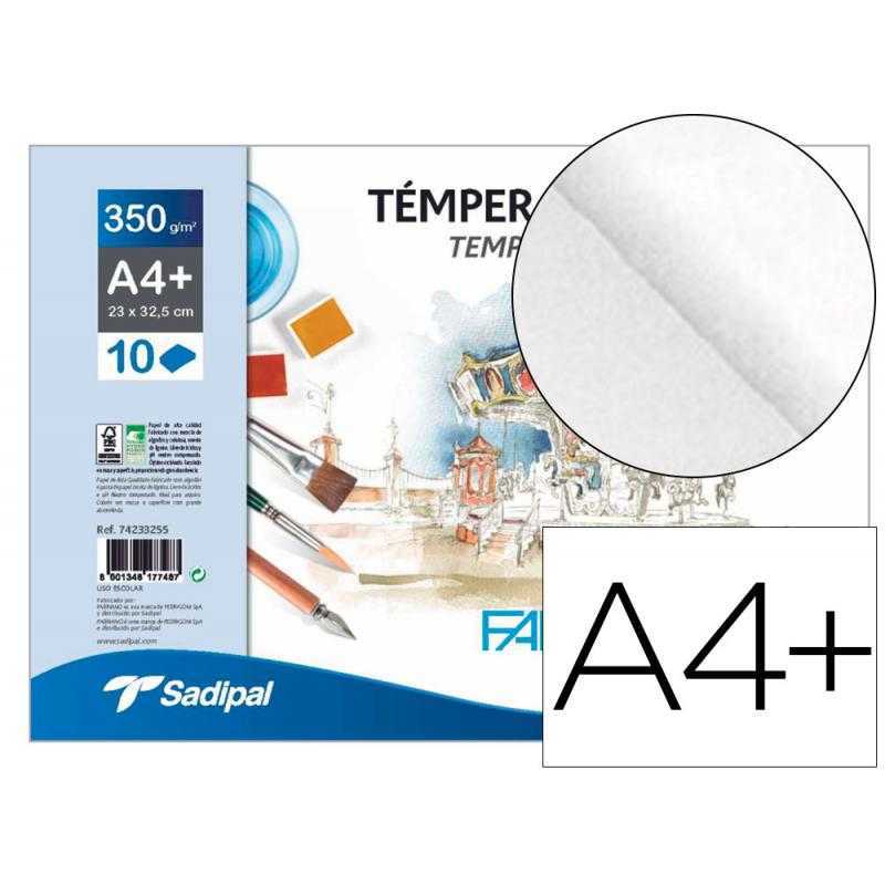 Bloc dibujo acuarela sadipal fabriano espiral din a4+ 10 hojas 350 g/m2 grano suave