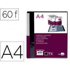 Carpeta liderpapel 60 fundas canguro pp din a4 negro opaco portada y lomo personalizable