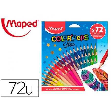 Lápices de colores maped color peps star caja de 72 colores surtidos