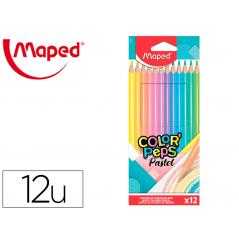Lápices de colores maped color peps caja de 12 colores pastel surtidos