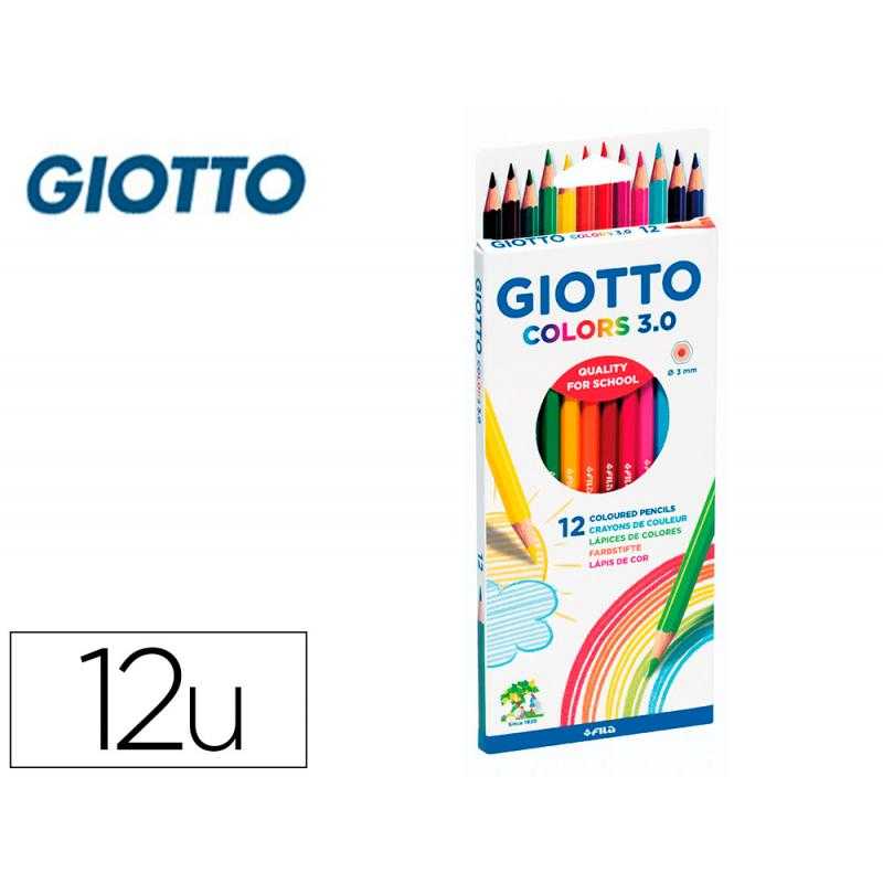 Lápices de colores giotto colores 3.0 caja de 12 colores mina 3 mm