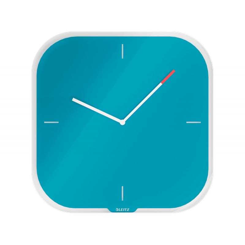 Reloj leitz cosy de pared silencioso cristal 30x30 cm azul