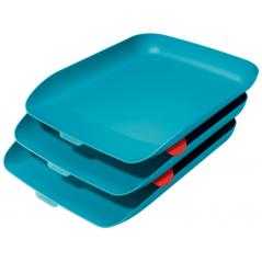 Bandeja sobremesa plastico leitz cosy set de 3 unidades azul 274x120x456 mm