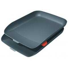 Bandeja sobremesa plastico leitz cosy set de 2 unidades gris 274x81x407 mm