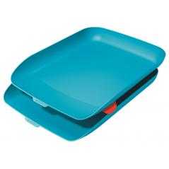 Bandeja sobremesa plastico leitz cosy set de 2 unidades azul 274x81x407 mm