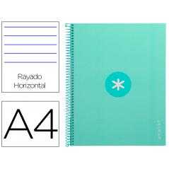 Cuaderno espiral a4 micro antartik tapa forrada80h 90 gr horizontal 1 banda 4 taladros color menta
