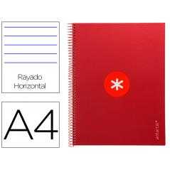 Cuaderno espiral a4 micro antartik tapa forrada80h 90 gr horizontal 1 banda 4 taladros color frambuesa