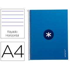 Cuaderno espiral a4 micro antartik tapa forrada80h 90 gr horizontal 1 banda 4 taladros color azul oscuro