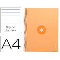 Cuaderno espiral a4 micro antartik tapa forrada80h 90 gr horizontal 1 banda 4 taladros color peach