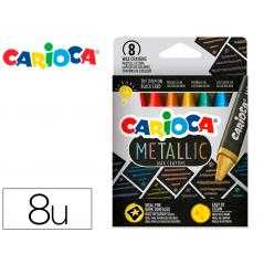 Lápices de cera carioca metallic triangular caja de 8 colores surtidos