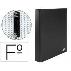 Carpeta de 2 anillas 25mm mixtas liderpapel folio carton forrado paper coat plastico negra