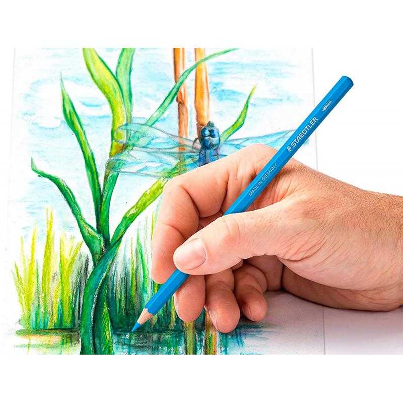 Lápices de colores staedtler acuarelables caja metal de 24 colores surtidos