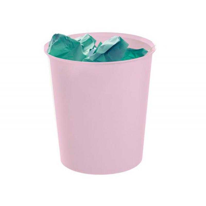Papelera plastico archivo 2000 ecogreen 100% reciclada 18 litros color rosa pastel