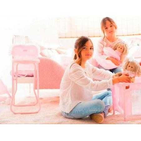 Trona con bandeja carlota color rosa 330x260x600 mm