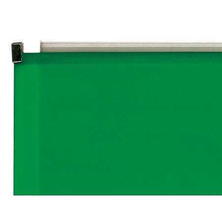 Carpeta dossier liderpapel a4 cierre de cremallera verde translucido