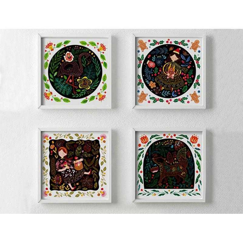 Juego didactico mideer scratch art card boy