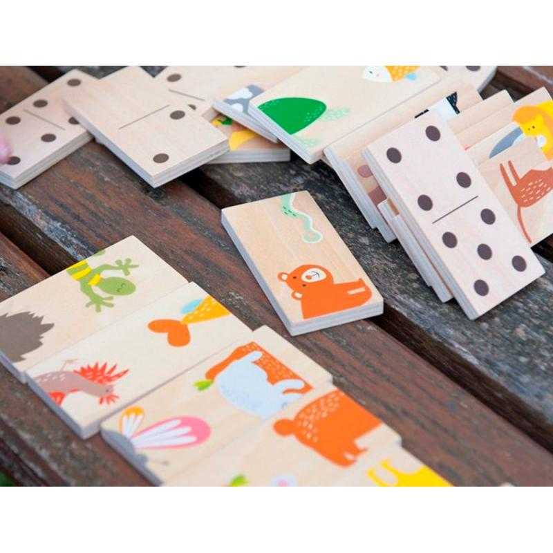 Puzle andreutoys domino animales madera 28 piezas