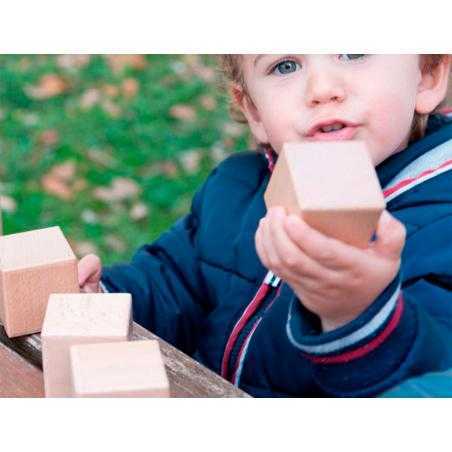 Juego didactico andreutoys 10 cubos sensoriales con sonido madera