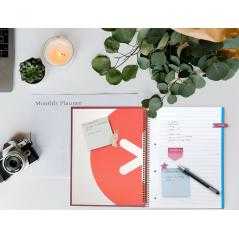 Cuaderno espiral a4 micro antartik tapa forrada 120h 90 gr horizontal 5 bandas 4 taladros color frambuesa